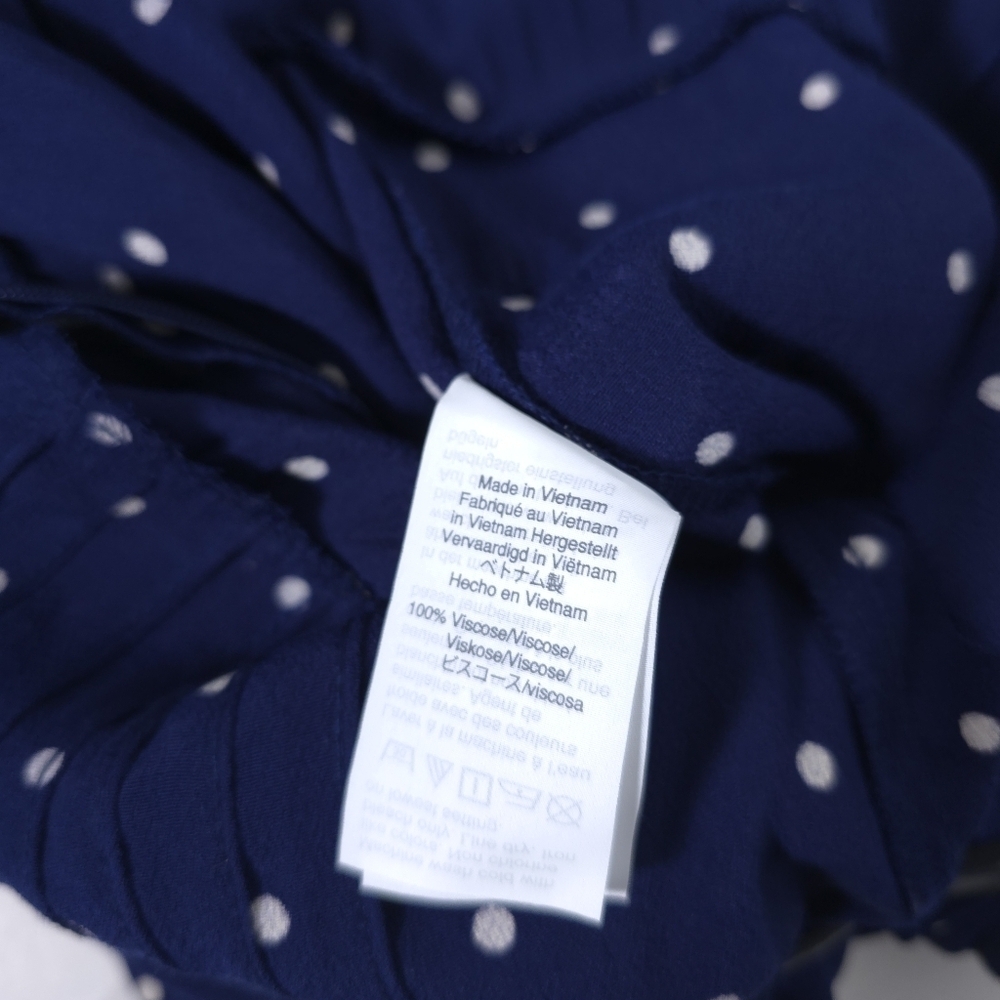 Madewell Pintuck Cami Wide Leg Jumpsuit in Polka Dot Navy Blue Size 4P - Picture 6 of 11